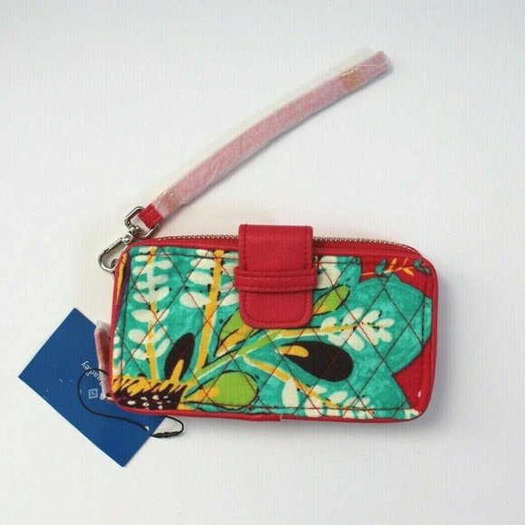 Vera Bradley Red Rhumba Quilted Fabric Wristlet - Picture 1 of 8